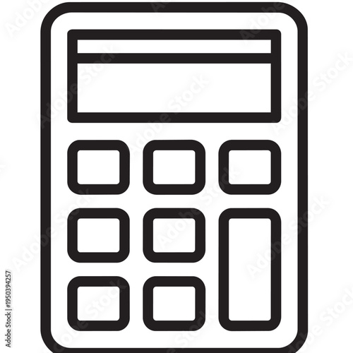 Simple calculator icon for financial accounting and business math