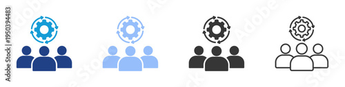 Teamwork  icon set multiple style collection