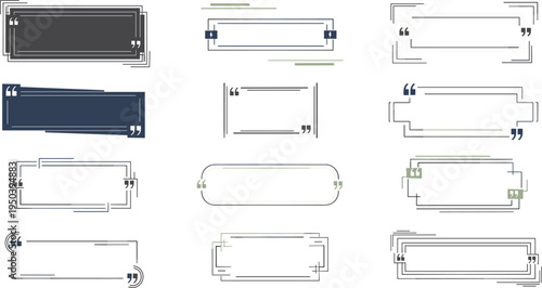 Modern Quote Frame and Text Box Collection with Decorative Speech Borders, Minimal Line Shapes, and Stylish Caption Templates for Social Media Designs