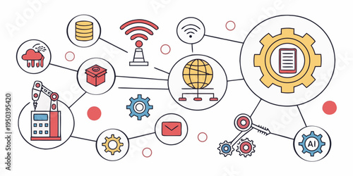 A vibrant and diverse illustration of various objects and symbols interconnected in a creative manner.