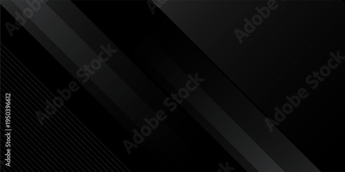Black abstract background. Elegant dark diagonal shape elements. Modern luxury grey gradient graphic design.