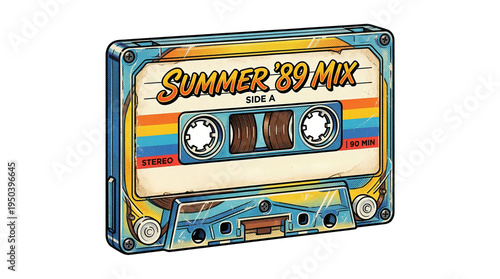 Retro cassette tape with 