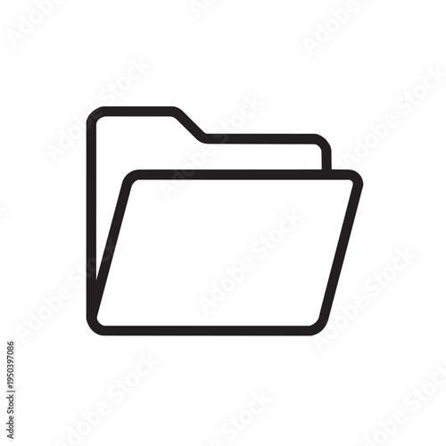 Simple outline folder icon for digital file storage and document organization