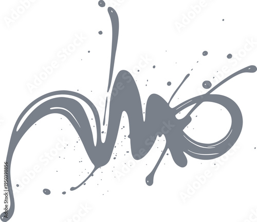 Abstract ink splash design, art ink spot, artistic and decorative ink art