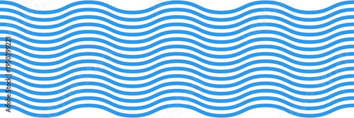 Seamless blue wavy lines pattern with flowing parallel curves. Simple repeating sea waves or water ripples. modern minimal abstract background.