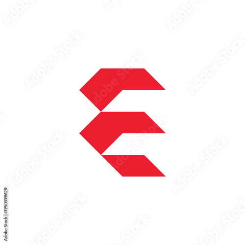 letter e simple red geometric simple logo vector