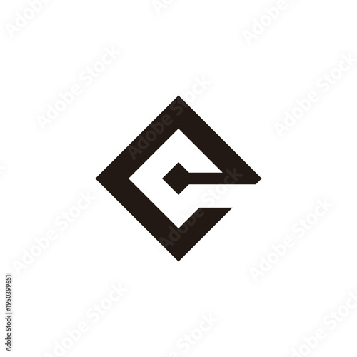 letter e squares geometric diamond shape logo vector