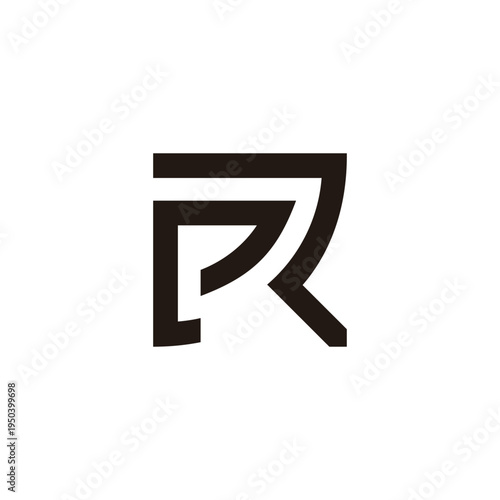 letter pr stripes geometric lines logo vector