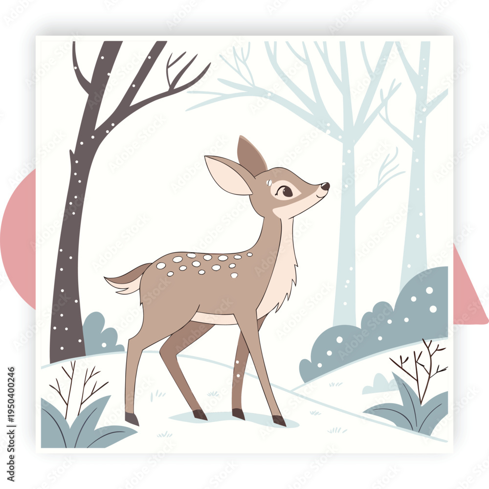 Obraz premium Deer wild forest animal vector icon.