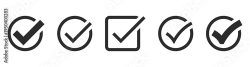 check mark icon button set. check box icon with right or correct buttons and yes checkmark tick box icons - checkbox symbol sign. check mark box square frame. vector illustration