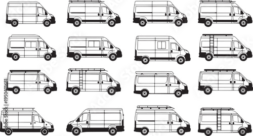 Collection of Various Vans with Diverse Design Features