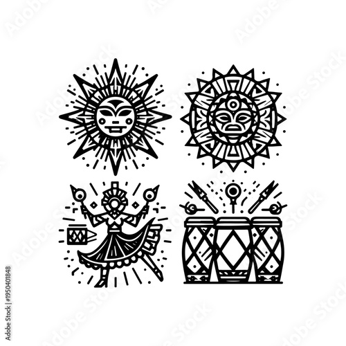 Ceremonial Masks Icon – Inti Raymi Ecuador