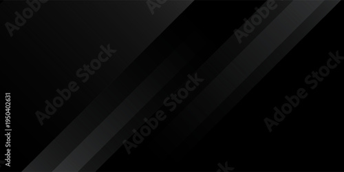 Black abstract background. Elegant dark diagonal shape elements. Modern luxury grey gradient graphic design.