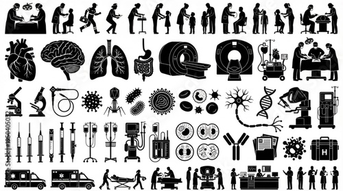 Internal Organs Of Human Body Icon Set Medical Anatomy Education Vector Pack