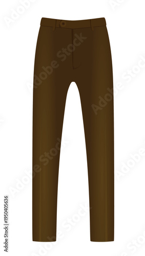 Brown chino pants. vector illustration
