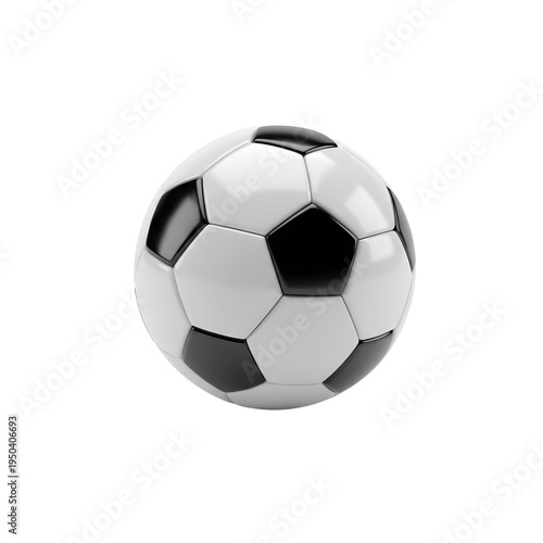 Wallpaper Mural Classic black and white soccer ball with shiny panels and detailed texture on transparent background Torontodigital.ca
