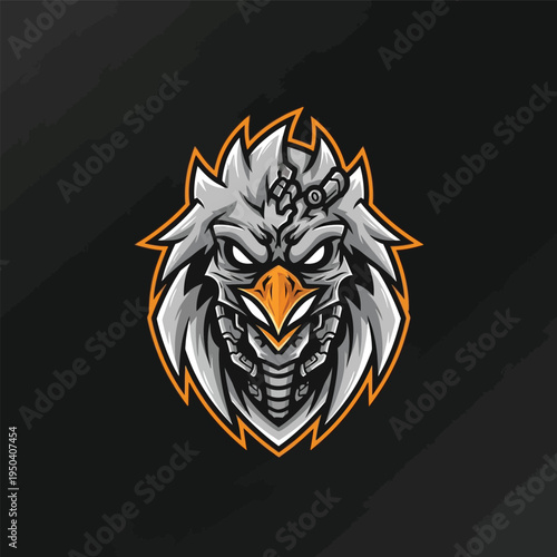 Detailed illustration of an eagle head.