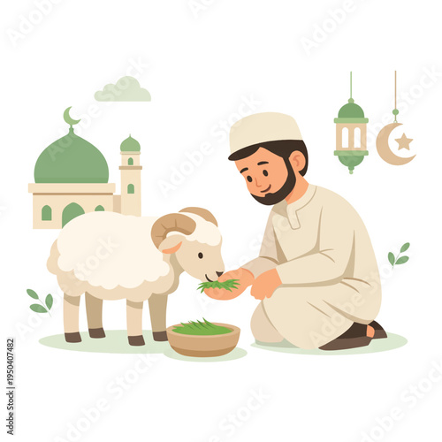 Eid al-Adha sheep illustration	