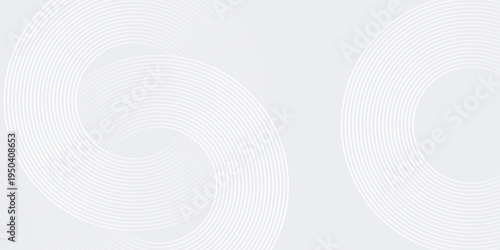 Abstract white glowing geometric lines on gray background. Modern shiny blue circle lines pattern. Futuristic technology concept. Suit for cover, poster, banner, brochure, header, website vector