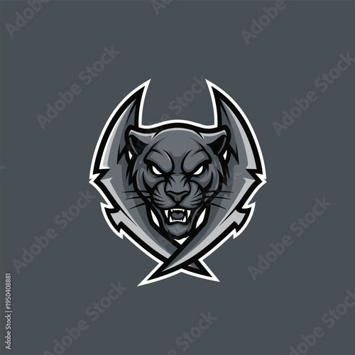 Panther Head Logo Emblem Design.