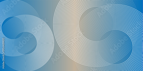 Gradient abstract background with circular line patterns. Vector illustration.
