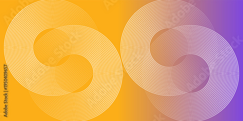 Gradient abstract background with circular line patterns. Vector illustration.