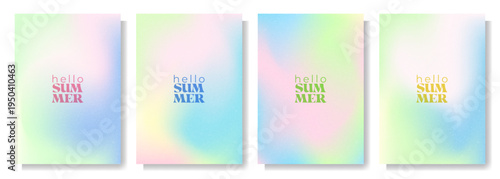 A set of blurry summer backgrounds with a grunge texture