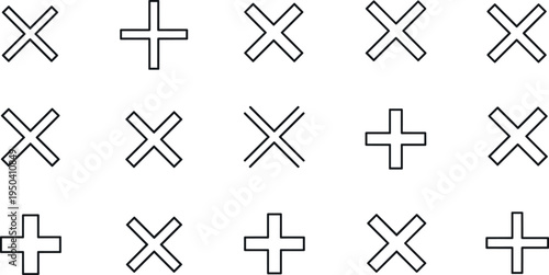 A graphic illustration of plus and cross symbols on transparent background