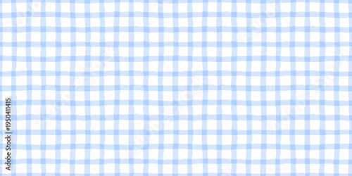 Watercolor baby stripe pattern seamless with soft blue check grid on light background. Baby watercolor pattern with gentle stripe lines and plaid rhythm for nursery fabric or tablecloth