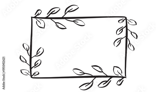 Frame design flower flora leaf border design wedding nature spring season mockup banner botanical vintage template drawing black color greeting card flora flower leaf frame beautiful frame flower leaf
