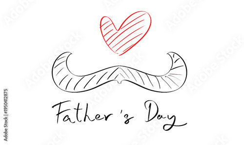 happy father 's day moustache love heart red pink orange shape sign symbol happy father's day love moustache fatherhood family man male gentleman june month happy father's day gift banner event june 
