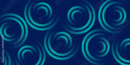 Blue abstract background with glowing circles. illustration