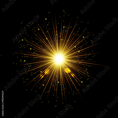 Radiant cosmic explosion with sparkling particles in deep space
