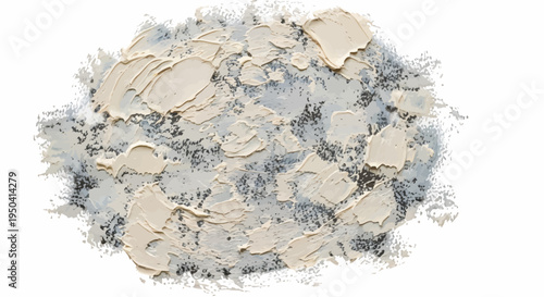 textured gray and beige smear on white background