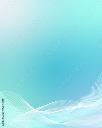 淡い水色グラデーションのウェーブ背景 透明感のあるビジネス向け 4:5 縦型
