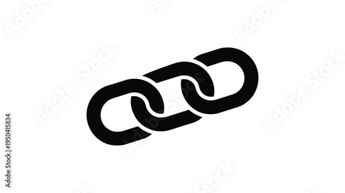 Metal chain links icon depicting strength security and connected network