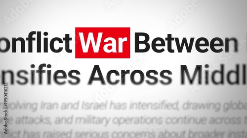 International diplomacy emerges as a headline concept in newspapers highlighting War typography, global conflict and strategic, 4k animation