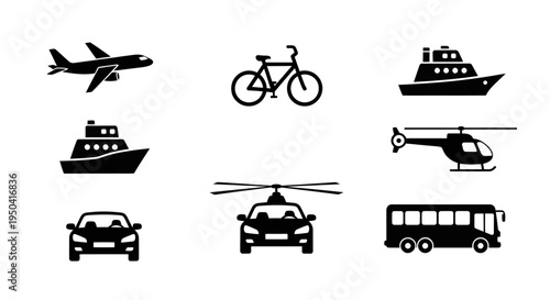 Vehicles Transportation Icons.