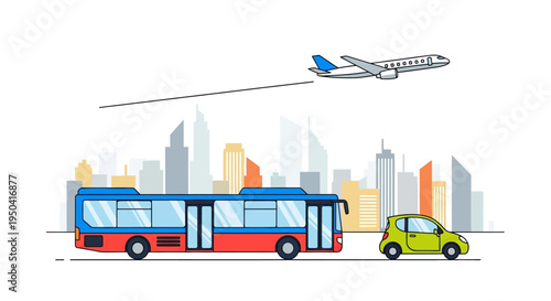 City Transport Bus and Small Car.