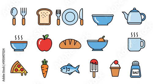Food and drink icons collection.