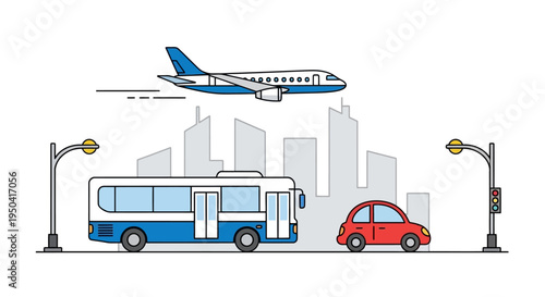 Red Car on the City Road.