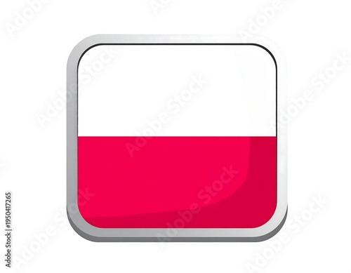 Glossy, rounded square icon featuring a horizontal bicolor white over red. Simple representation with 3D-like shading Free Download Glossy, rounded square icon featuring a horizontal bicolor white over red. Simple representation with 3D-like shading - GFXLoad