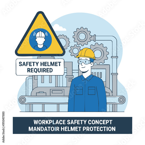 Mandatory helmet protection industrial workplace safety
