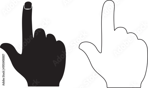 Contrasting hand gestures with index fingers raised