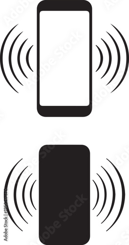 Smartphone Ringing Vector Silhouette