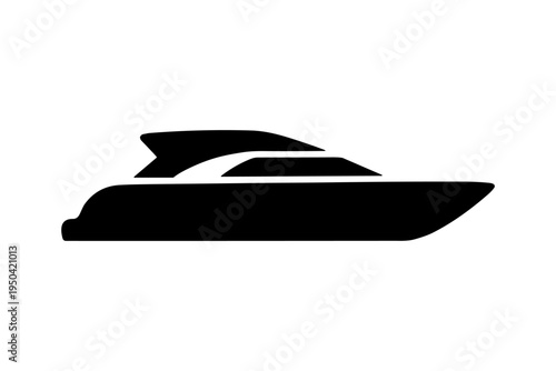 Speed boat marine transport solid black icon vector illustration