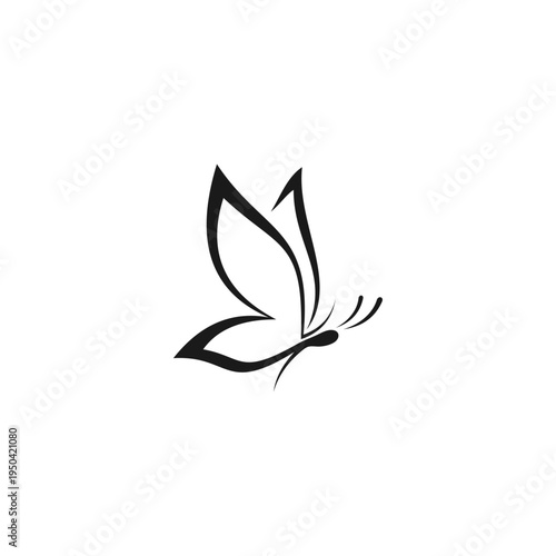Simple conceptual butterfly icon template. Logo. Vector illustration.