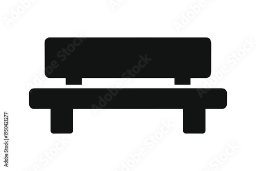 Bench railway station solid black icon vector illustration