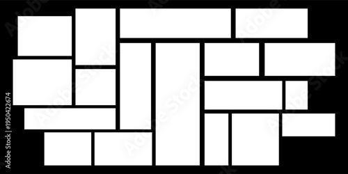 Abstract seamless geometric pattern featuring white circular dots arranged in a repeating grid on a black background.