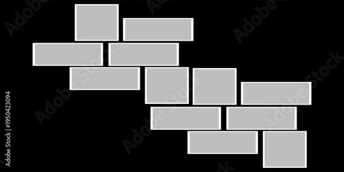 Pictures or photos frame collage. comics page grid layout abstract photo frames and digital photo wall template